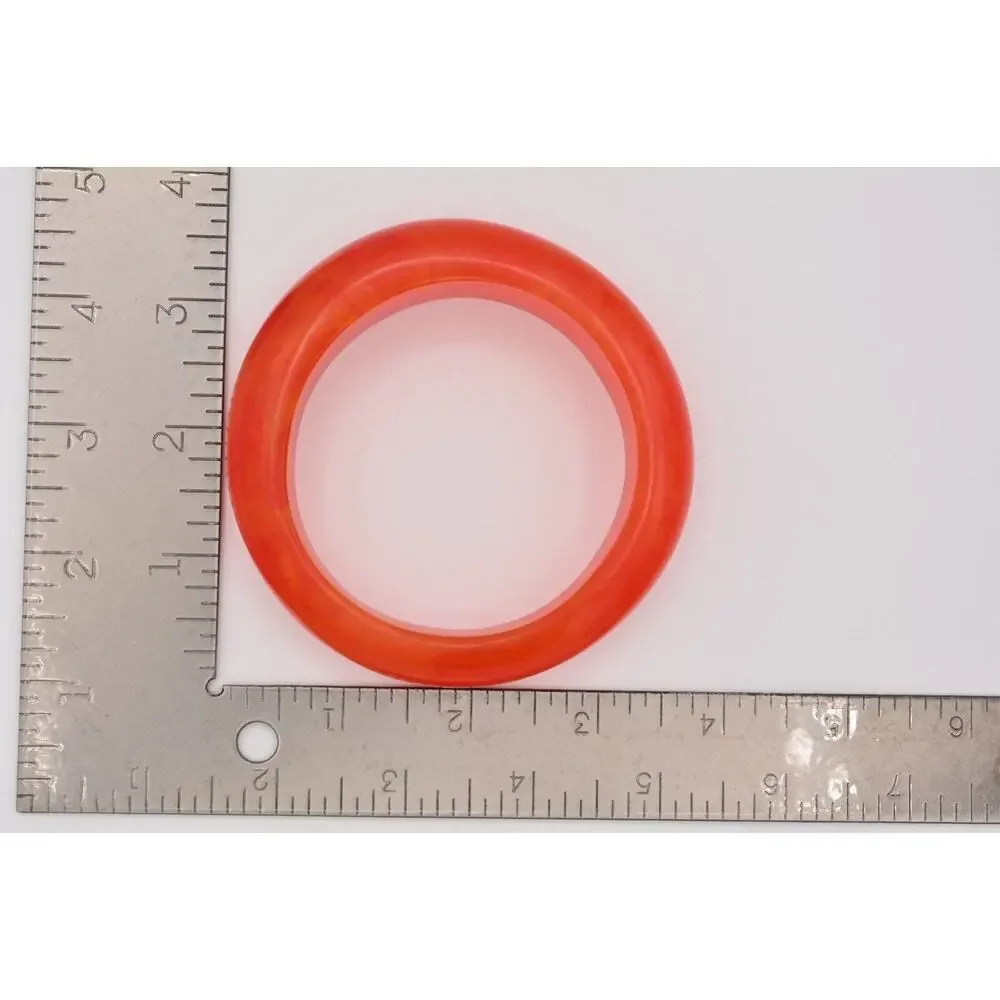 Vintage Bakelite Bangle Bracelet Lucite Chunky Burnt Orange Rust Bold 1980s Bin4